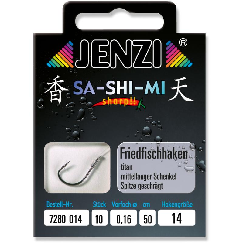 JENZI grofvishaak gebonden maat 14 0,16 mm 50 cm