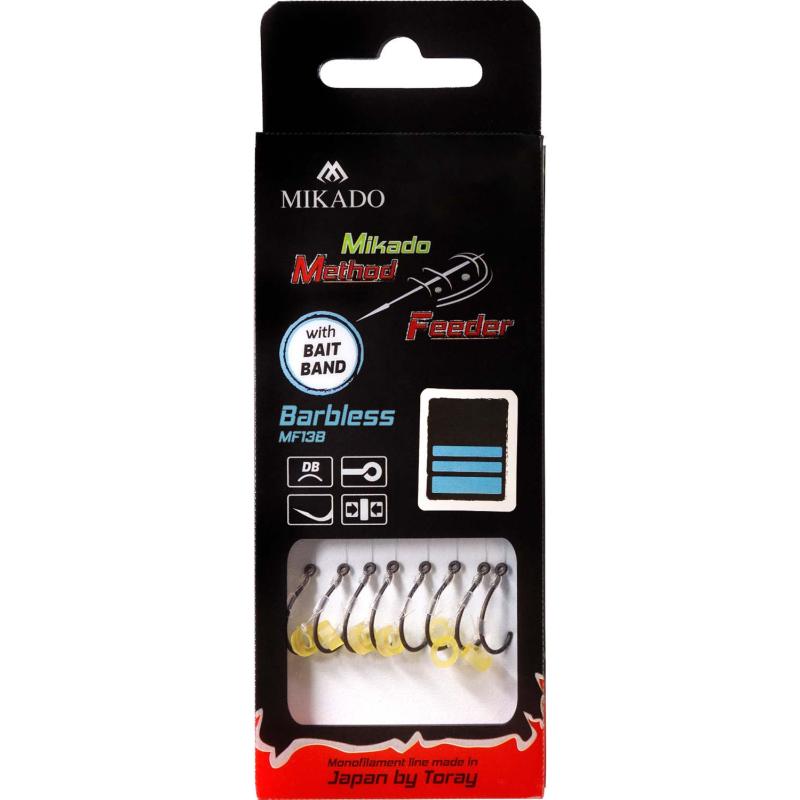 Mikado Method Feeder Rig mit Gummi /ohne Widerhaken #8 0.23mm/10cm 8St