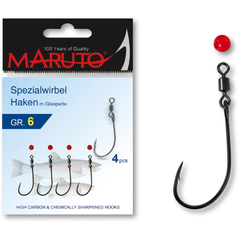 Crochet pivotant spécial Maruto. 4 avec perle de verre