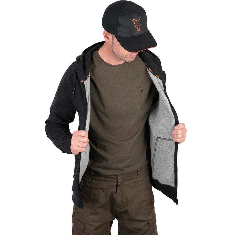 Fox Collection LW Hoody - Black / Orange - M