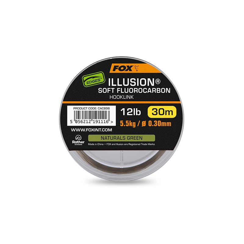 Fox Edges Illusion Soft Fluorocarbon Hooklink 19lb 8.6kg (0.39mm) x 30m -NG