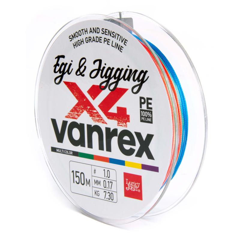 Lucky John braided line VANREX EGI & JIGGING X4 MULTI COLOR-0,17
