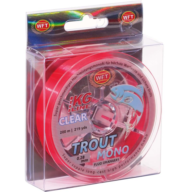 WFT Trout Mono clear orange 200m 0,18 parallel winding