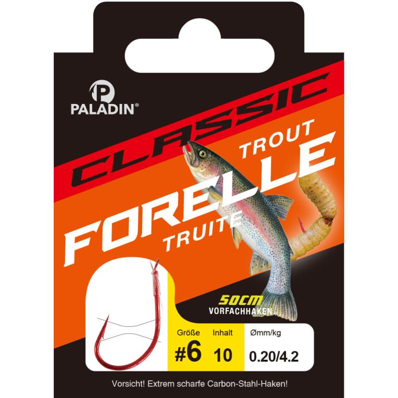 Paladin Classic forel vastgebonden 50cm rood maat 14 0,16mm 2,8kg 10st.