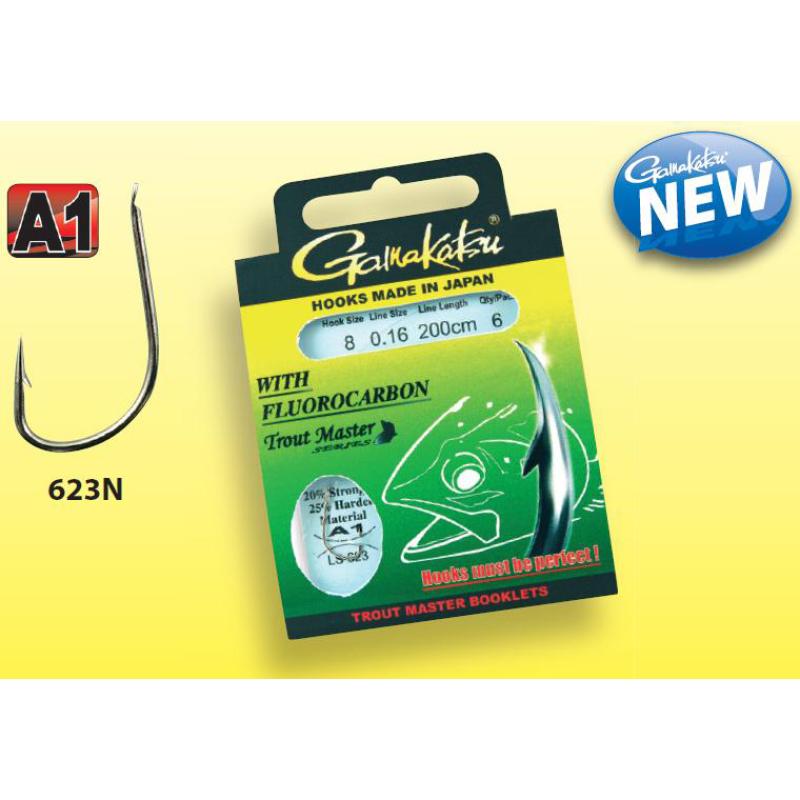 Gamakatsu BKS Trout Master LS-623N Fluorocarbon 200cm maat 6