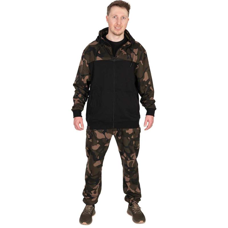 Fox LW Zwart/Camo Hoody met splitrits 3XL