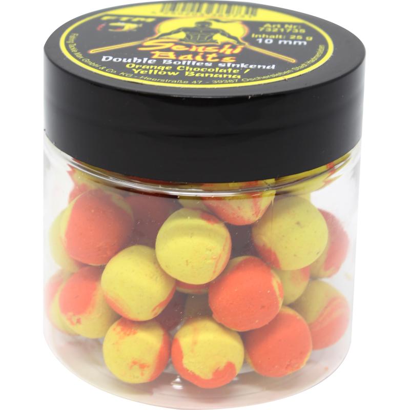 FTM Senshi Baits Senshi Baits Double Bouillettes coulantes 10 mm Orange Chocolat / Jaune Banane