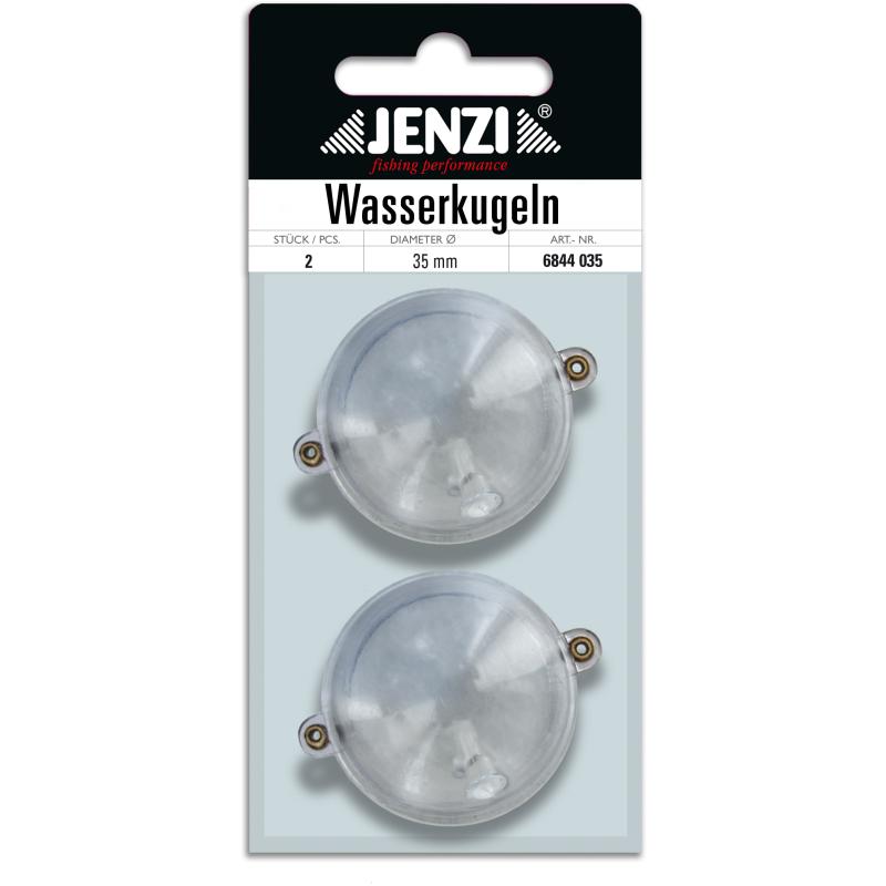 JENZI waterbal rond met 2 metalen ogen trans 35mm