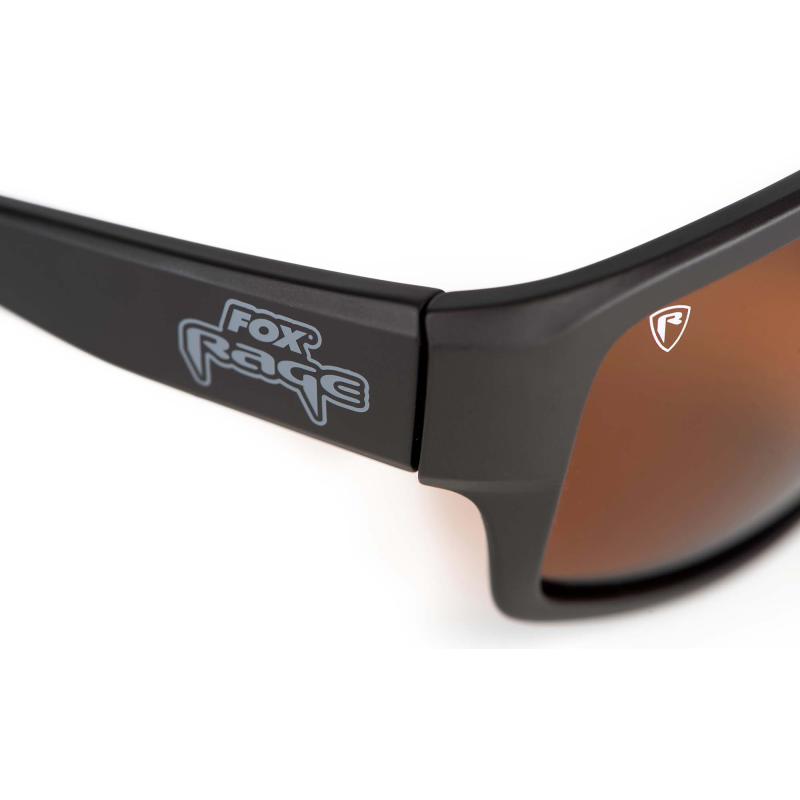 FOX RAGE Rage Gris Wrap Lunettes de soleil Marron Verres Miroir Lunettes