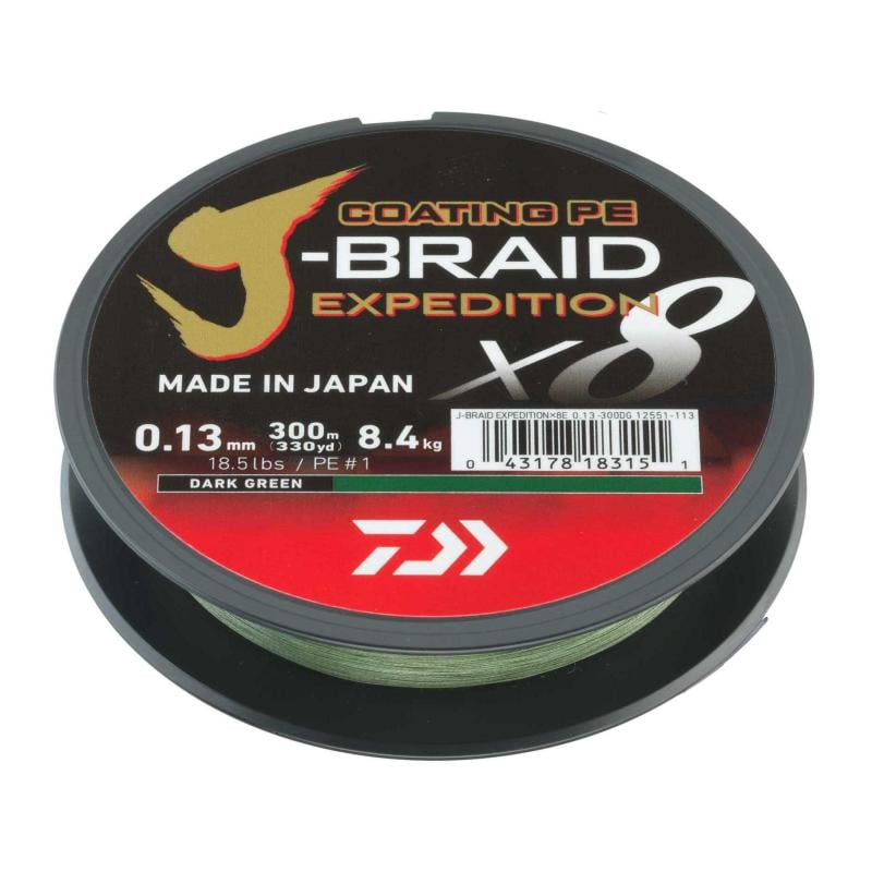 Daiwa J Braid Expedition X8E 0,20mm 150m vert foncé