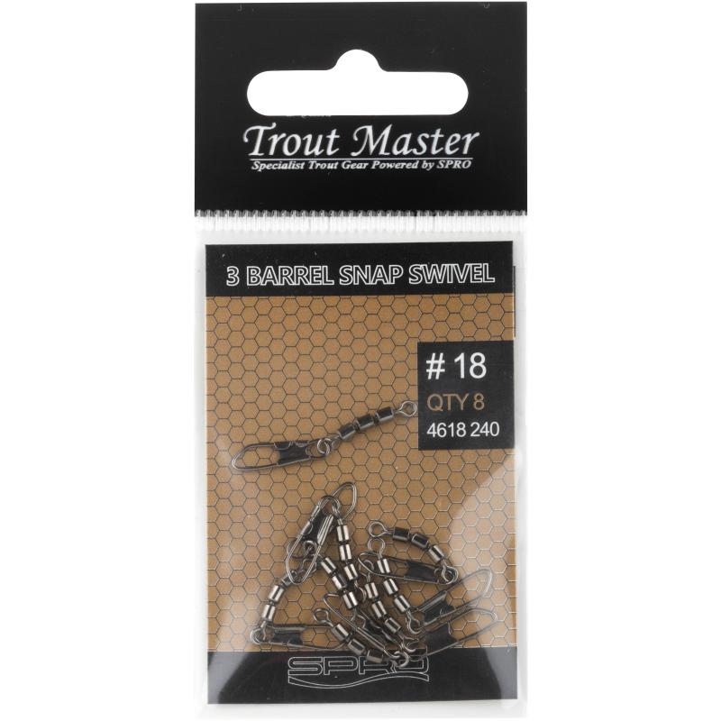 Spro Troutmaster 3 Barrel Snap Swivel # 20 7kg