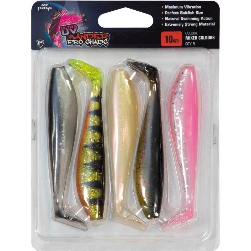 Fox Rage Zander Pro 7.5cm UV mixed color pack x 5pcs