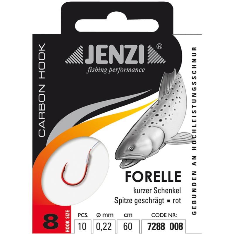 Hameçon truite JENZI noué taille 8 0,22mm 60cm