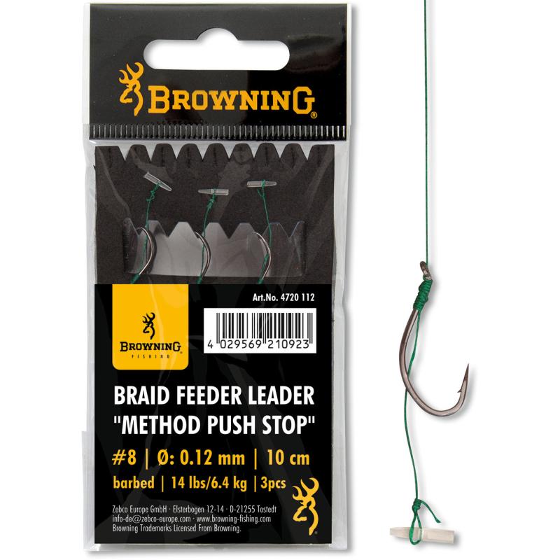 4 Braid Feeder Leader Method Push Stop bronze 7,3 kg 0,14 mm 10 cm 3 pièces