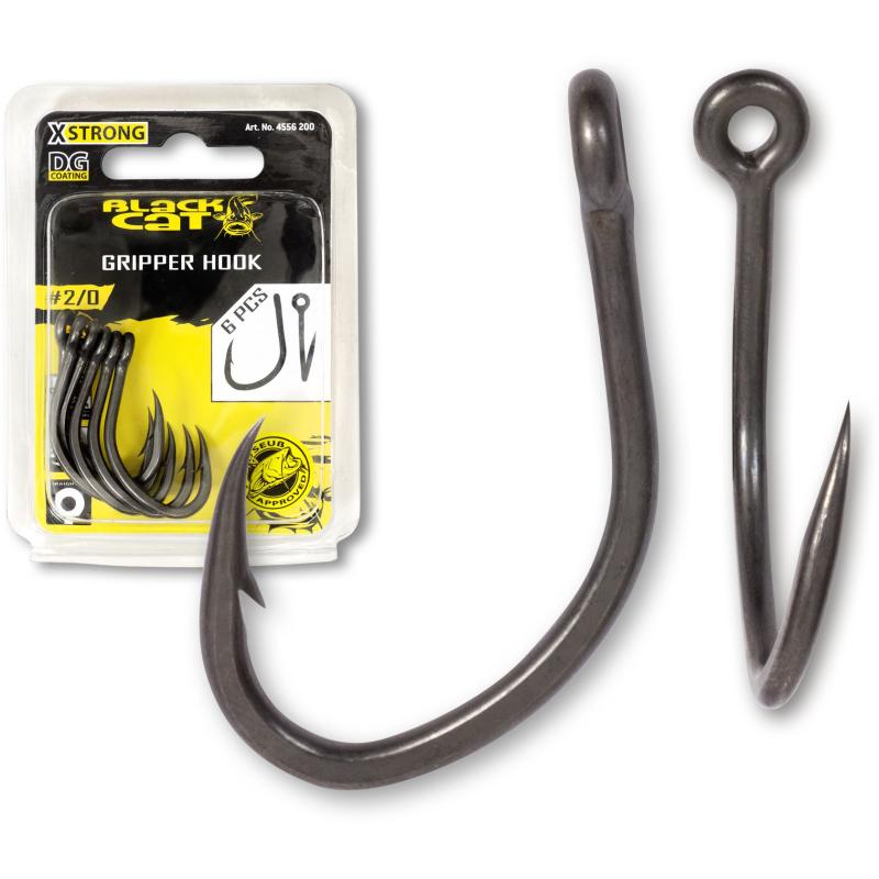 Black Cat # 3/0 Gripper Hook DG coating 6 pieces