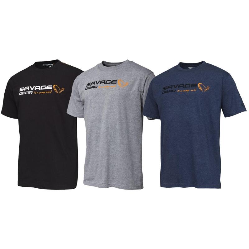 T-shirt Savage Gear Signature Logo M Noir Encre