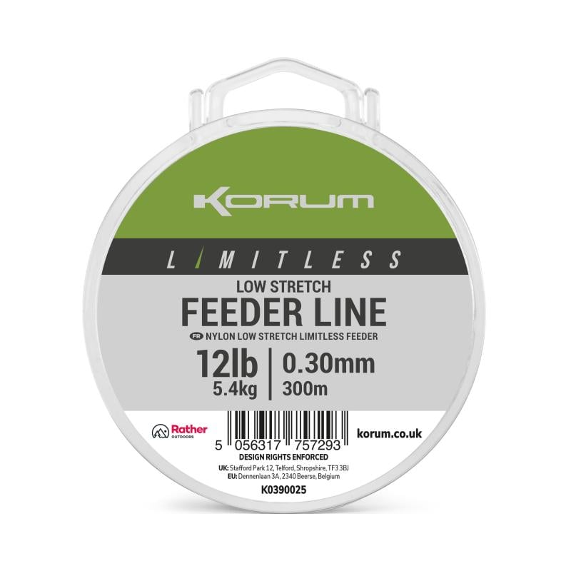 Korum Limitless Low Stretch Feeder Line 0.23mm