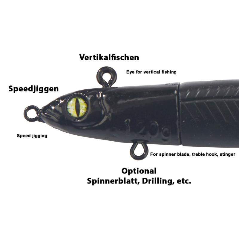 Balzer Valhall Rainer Korn Bullet Paling Shoveltail, 160g, Zwart Beest