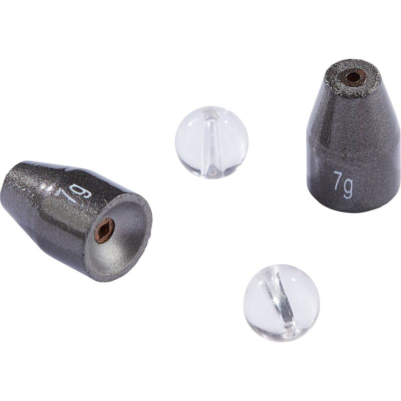 Balzer patroonlood en glaskraal, 2 stuks met 2 glazen bolletjes, 10 g