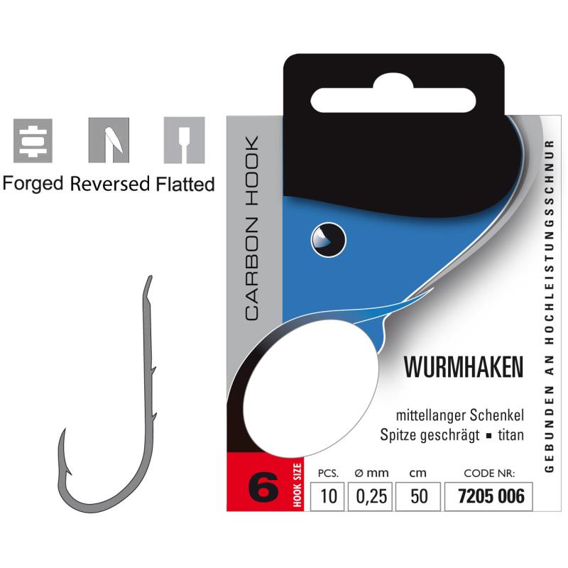 JENZI worm hook size 6 0,25mm 50cm