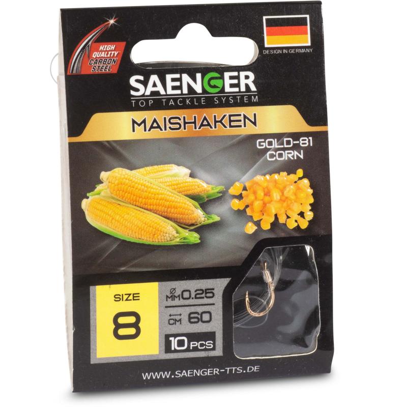 Sängers Corn Hooks Gold-81 60cm 8 10 pcs.