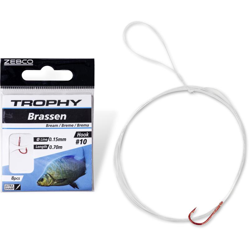 Zebco # 8 Trophy Bream Leader Hook Red Leader: 70cm