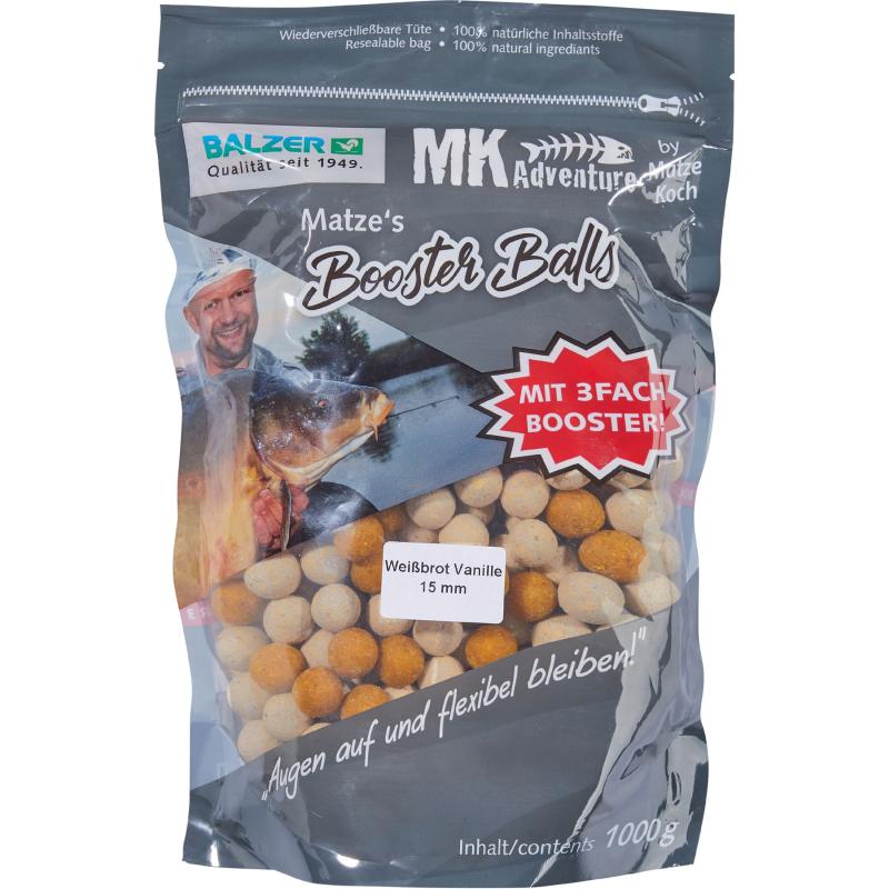 Balzer Matze Koch Booster Balls Boilies Witbrood-Vanille 15mm