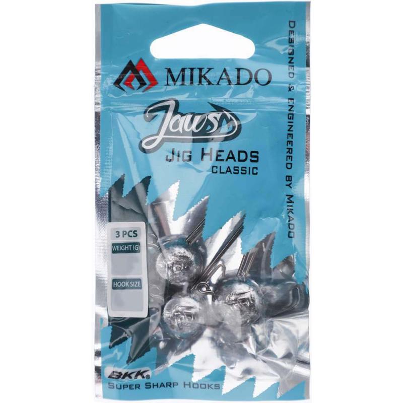 Mikado Jig Head - Jaws Classic - 20G-6/0 BN - 3 Stck.