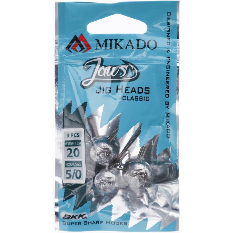 Mikado Jig Head - Jaws Classic - 20G-6/0 BN - 3 Stck.