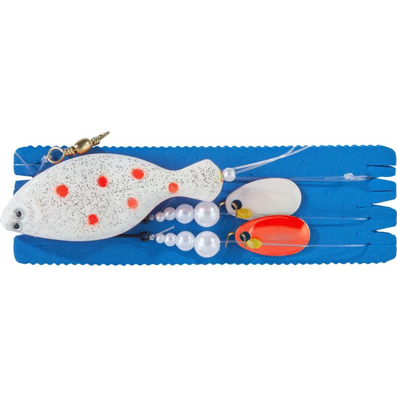 Balzer Inliner Plattfisch-Blinker, 40g, Louminous-Weiss-Orange