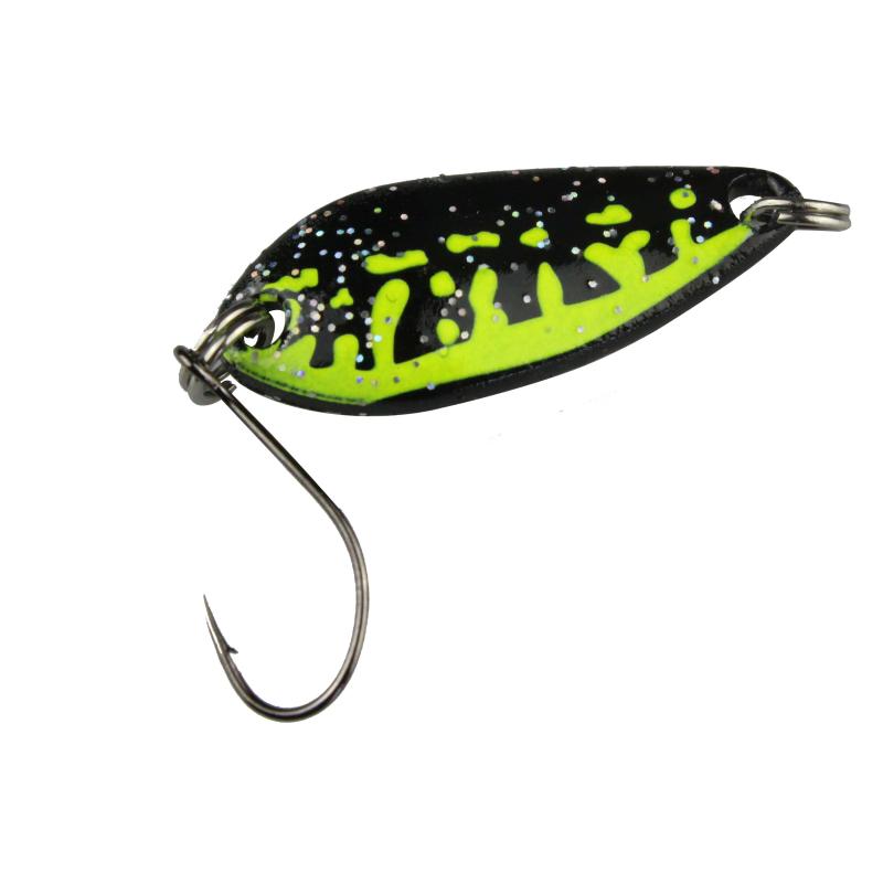 FTM Spoon Diamond 3,8gr. schwarz-chartreuse/schwarz silber glitter