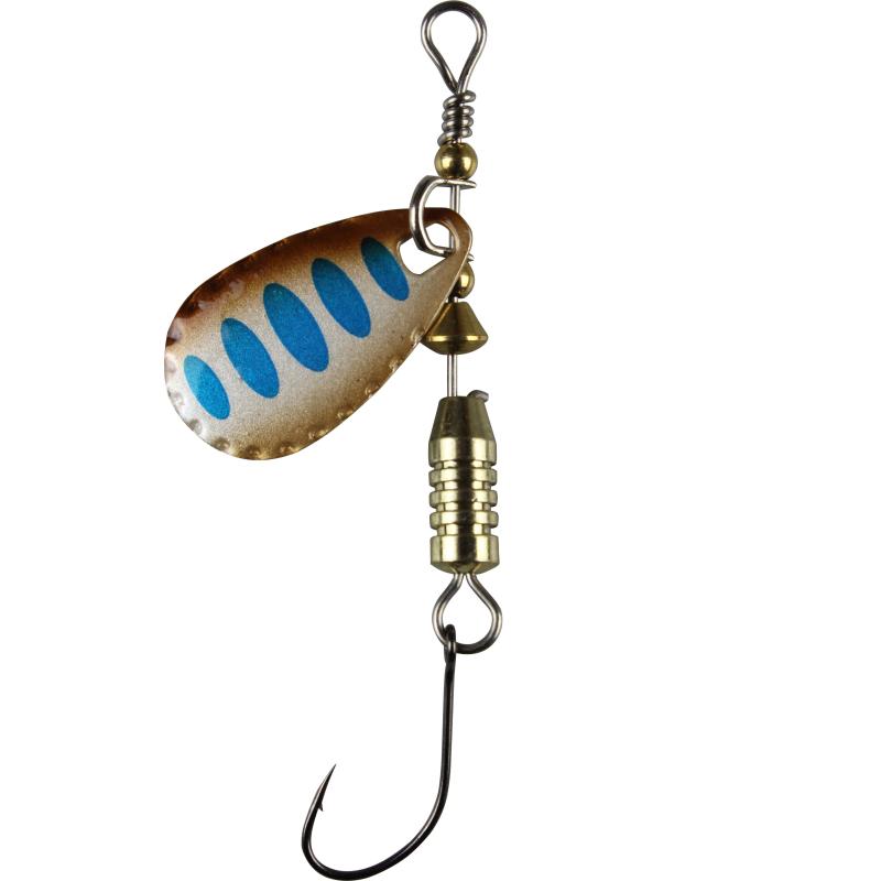 FTM Forellen Blinker 2,5 gr. kupfer mit blauen Punkten/schwarz