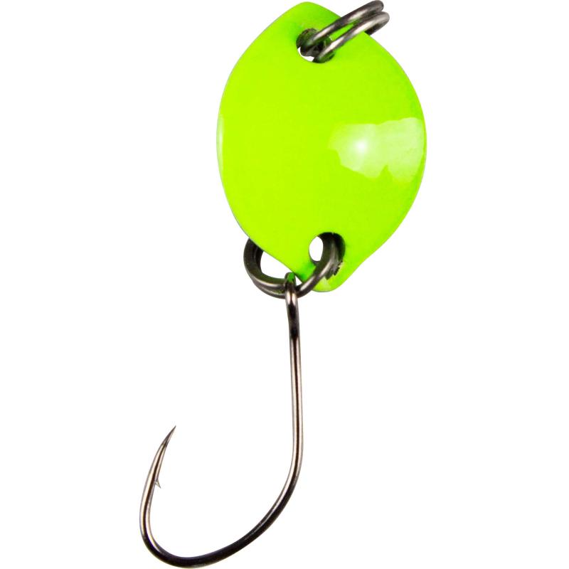 FTM Bottom Spoon 1,6 g UV chartreuse/schwarz glitter