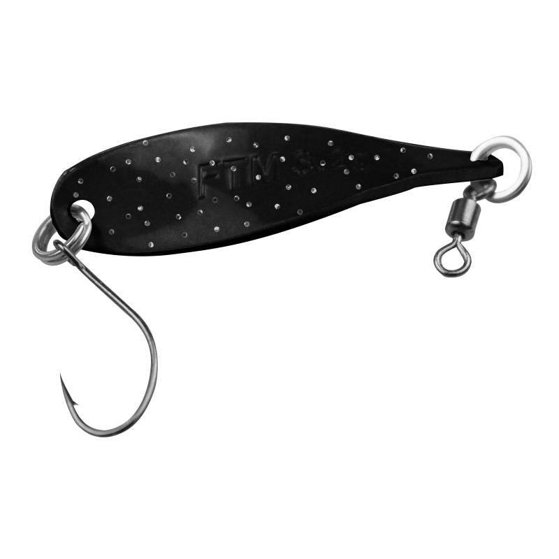 FTM Spoon Wob 3,2gr. chartreuse-schwarz m. Glitter/schwarz m. Glitter
