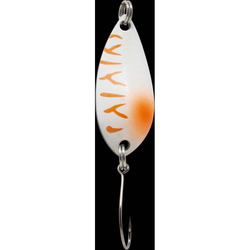 Fishing Tackle Max Spoon Salza 3,2gr. wei&szlig;-orange/schwarz wei&szlig;er Punkt