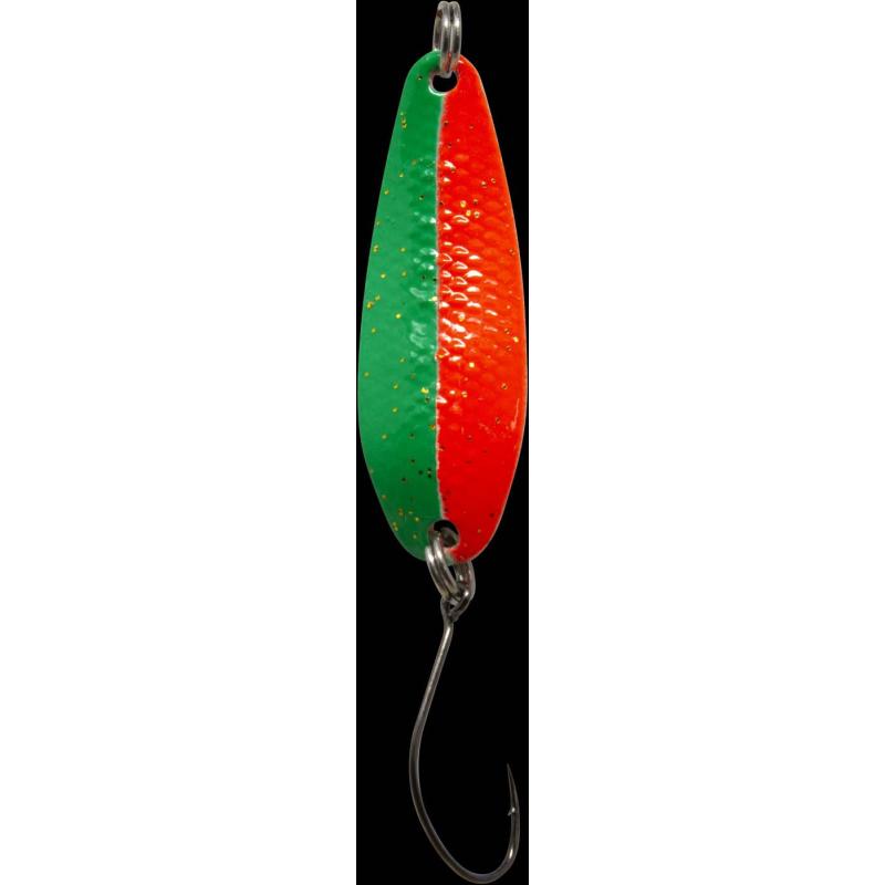 Produktbild Fishing Tackle Max Spoon Wheel 3,6gr. gr&uuml;n-rot m. Glitter/gold