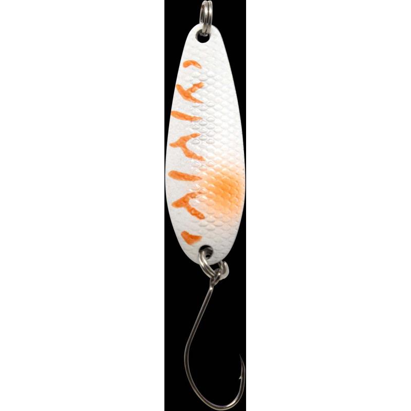 Produktbild Fishing Tackle Max Spoon Wheel 3,6gr. wei&szlig;-orange/schwarz wei&szlig;er Punkt