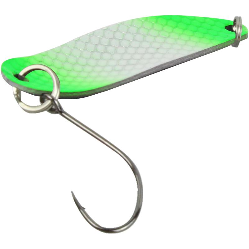 Fishing Tackle Max Spoon Hammer 3,2 g neon gr&uuml;n lumi / schwarz m. Glitter lumi