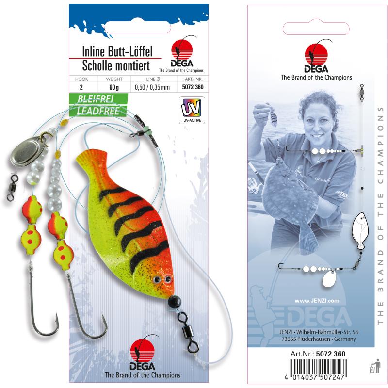 Buttl&ouml;ffel Scholle montiert 60g. Firetiger