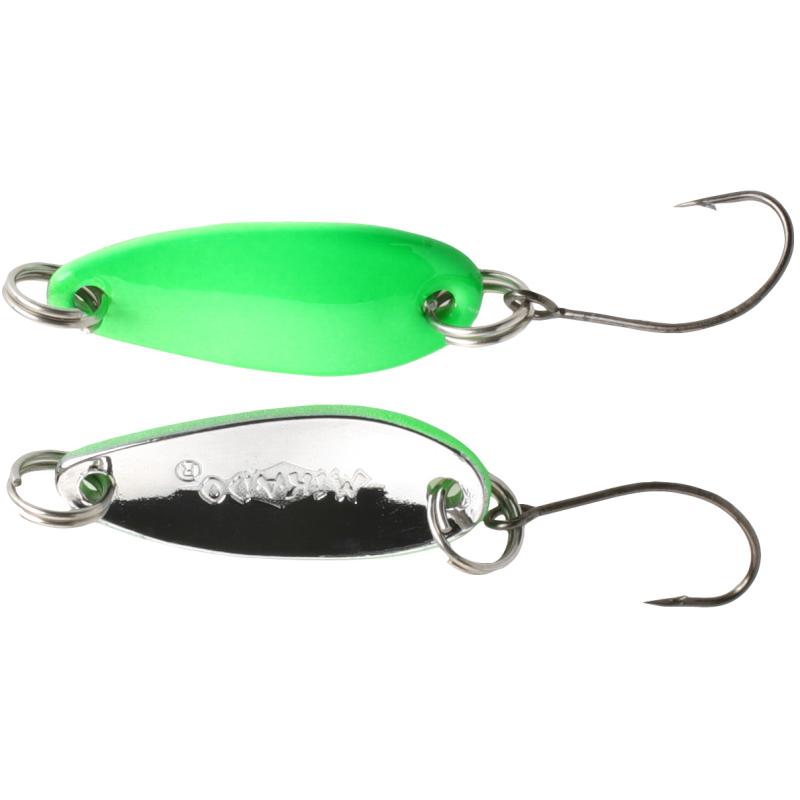 Mikado Blinker Mini Spoon 2.4cm/1.5G - Fluo Gr&uuml;n und Silber