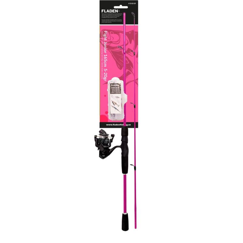 Fladen Fight Junior 165cm 5-20g box w leader swivels spinner & lure pink
