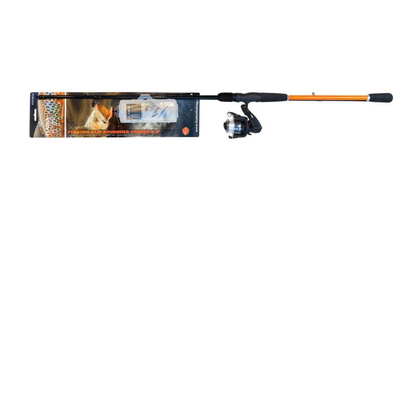 Fladen Fission Alu 195cm 7-25g box w leader swivels spinner & lure limegreen