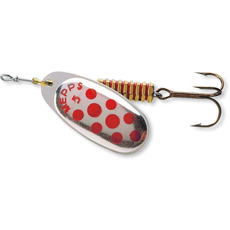 Mepps Comet Decor&eacute;e silber/rot Gr.5