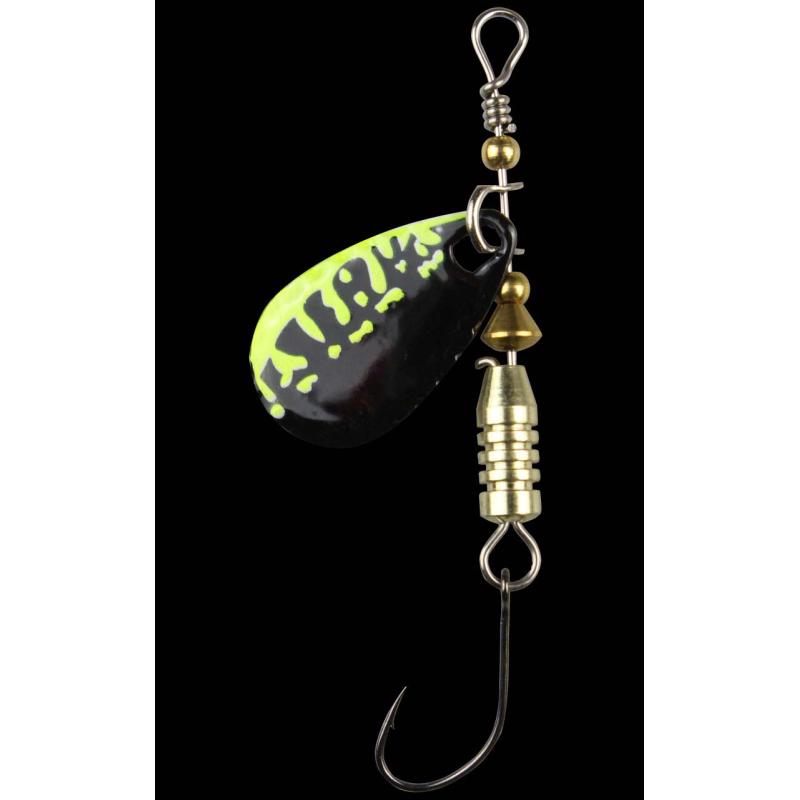 Produktbild Fishing Tackle Max Forellen Blinker 4,0 gr. chartreuse-schwarz/schwarz Glitter