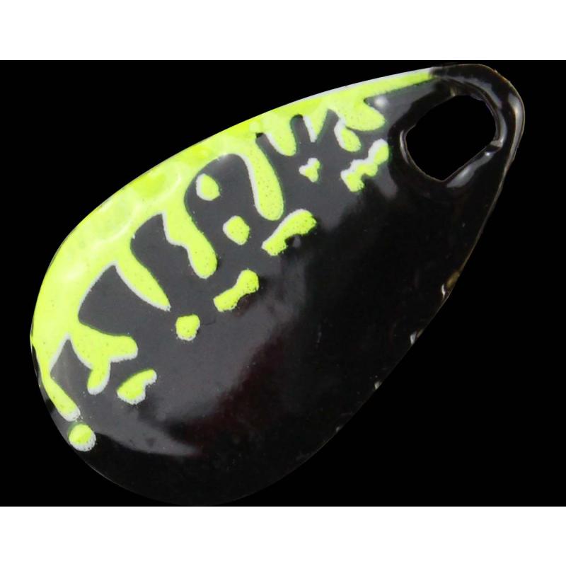 Fishing Tackle Max Forellen Blinker 4,0 gr. chartreuse-schwarz/schwarz Glitter