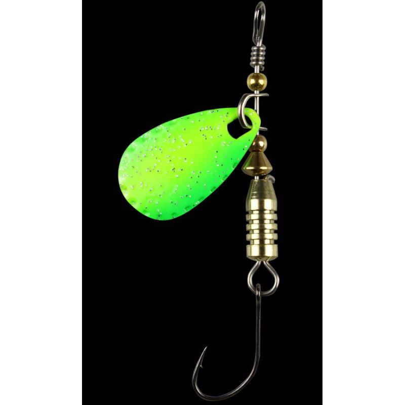 Produktbild Fishing Tackle Max Forellen Blinker 4,0 gr. gelb-gr&uuml;n Glitter/schwarz