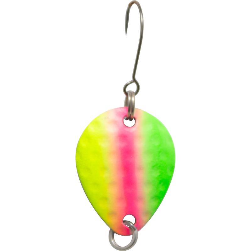 FTM-Trout New Generation Bilg Spoon 2 St&uuml;ck gr&uuml;n-pink-gelb/braun//kupfer gepunktet/kupfer 1,7 g
