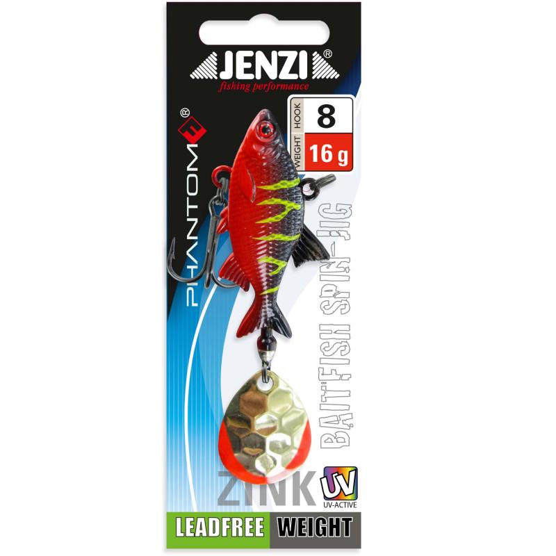 Jenzi Spin-Jig, 16g. Zink, Red-Perch