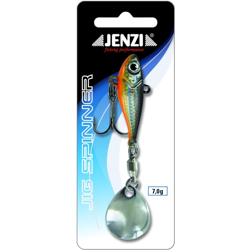 JENZI UV Jig Spinner, Silver-Red, 7g.
