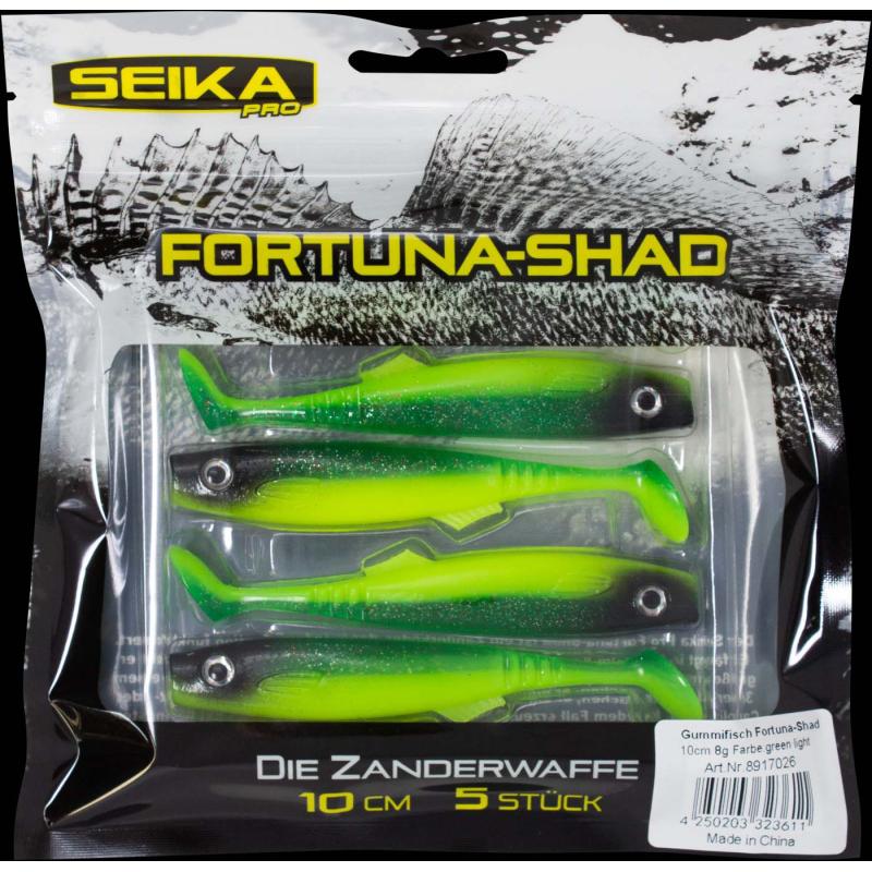 Seika Pro Gummifisch Fortuna Shad 10cm green light